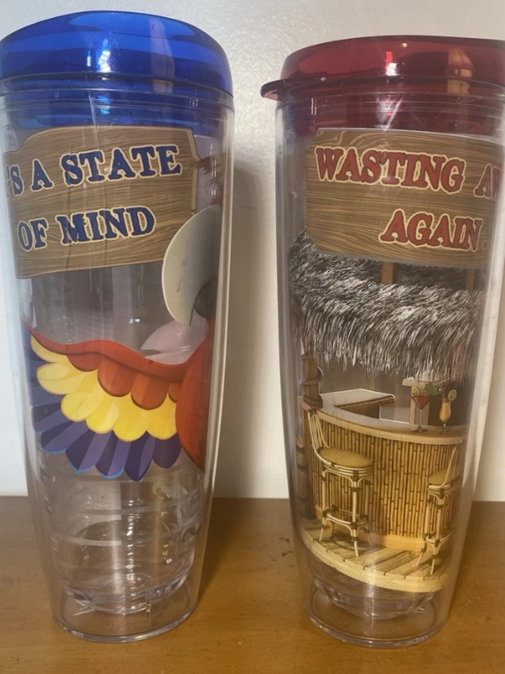 Jimmy Buffett Margaritaville Insulated Tumblers Cups With Lids 26oz Set Of 2